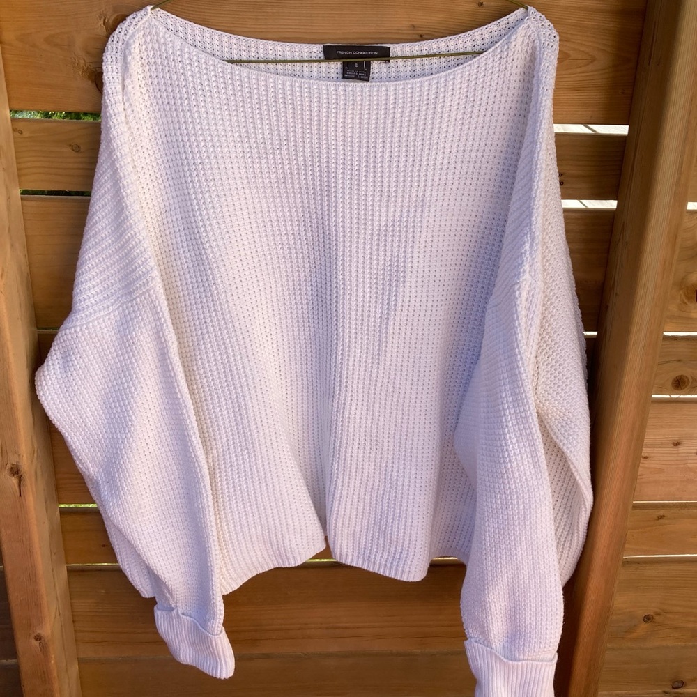 French Connection White Crew Neck Sweater - Picture 2 of 4